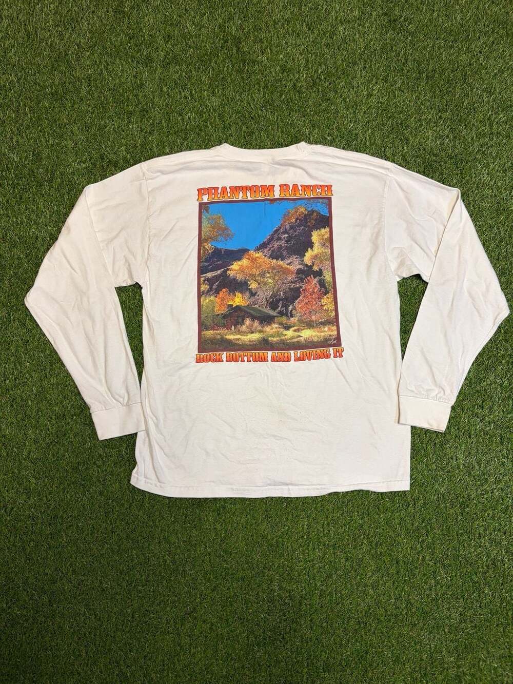 Hanes Phantom Ranch Long Sleeve T-Shirt Size L White Grand Canyon